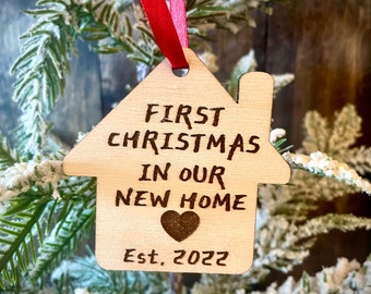 First Christmas in our new home ornament / gift tag can be customized