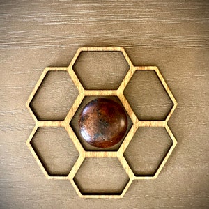 Boho Modern decorative flower shape wood drawer knob or pull accent available in natural or 14 other finishes.  4 pieces. Set T