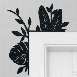 Floral window and door corner accent / trim corner decoration (set of 2) available in multiple sizes and finishes-Floral Set 05