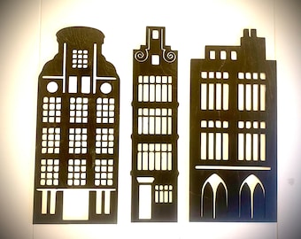 European Style Buildings , 3 piece panel set, available in multiple finishes