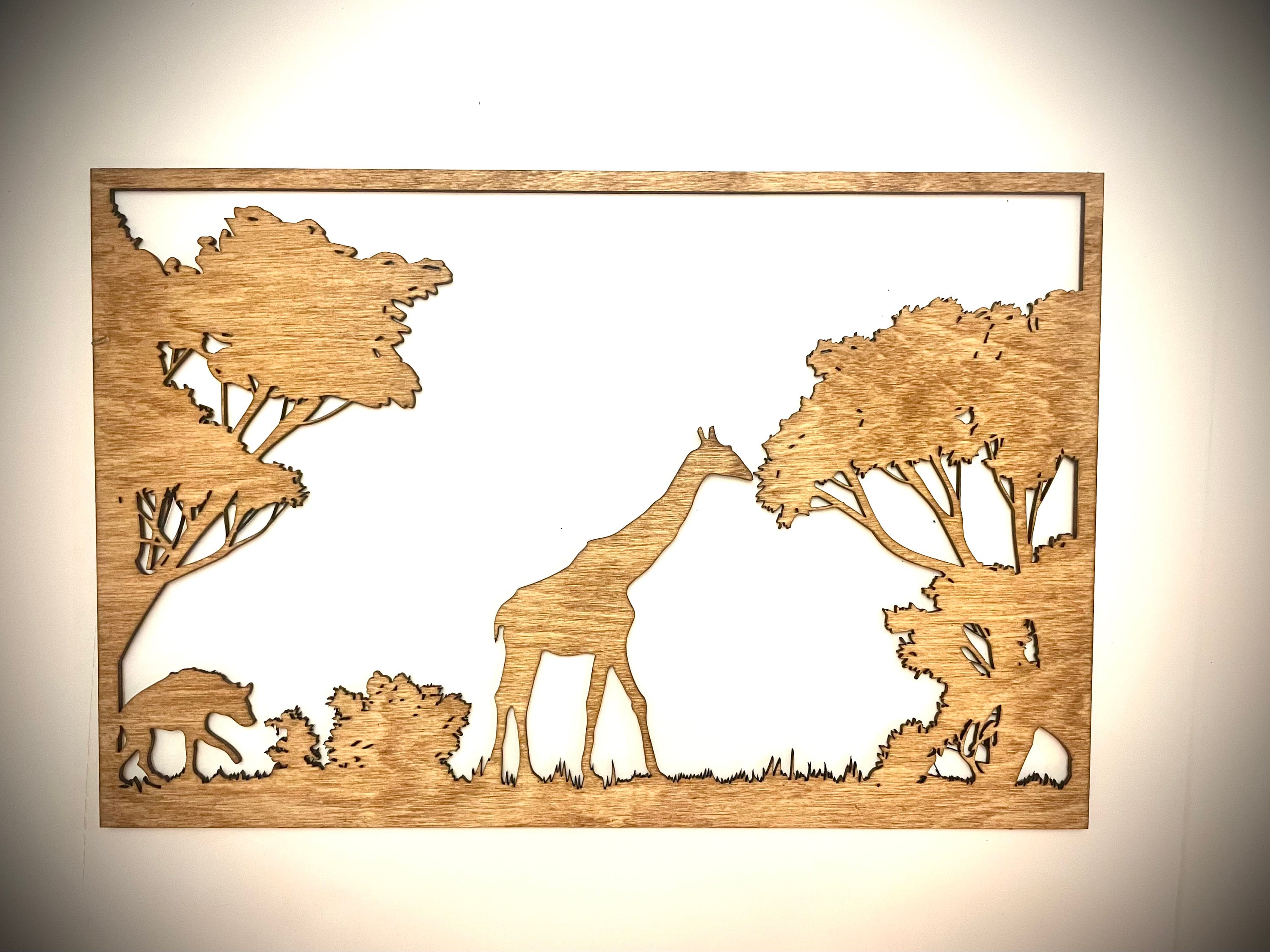 African / Jungle Wildlife With Elephant Lion and Giraffe at - Etsy