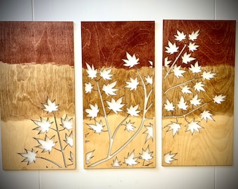 Maple Tree wall art, 3 panel set, available in multiple sizes & finishes