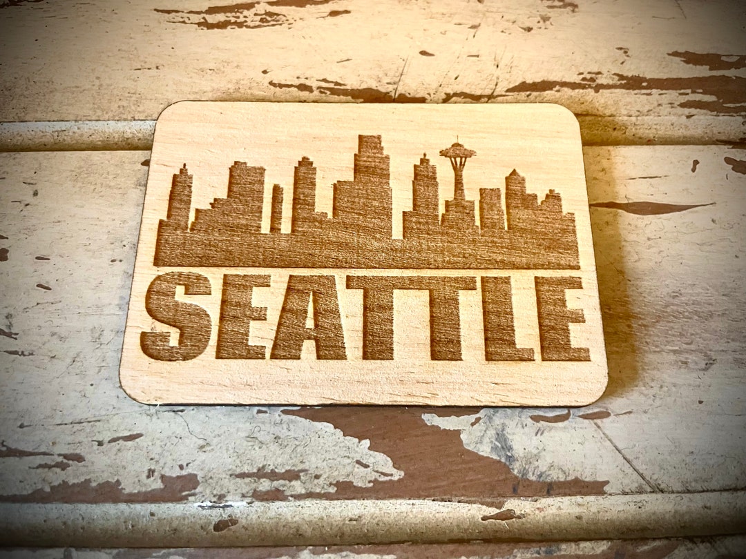 Magnet - Seattle Skyline Cityscape. 3.5
