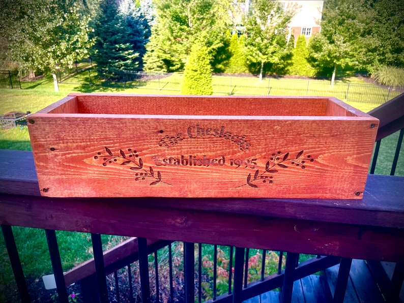 Rustic Flower Box / Planter Box Available in 2 Sizes Custom Etsy