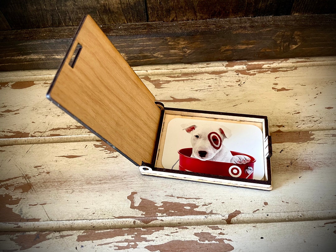 Custom Engraved Wood Gift Card Box for Birthday, Christmas, Father's