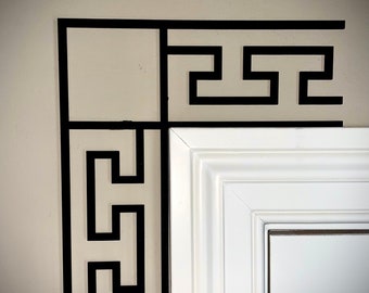 Décoration de fenêtre, de porte et d'angle à grand motif à clé grecque. Ensemble de 2. Ensemble grec B.