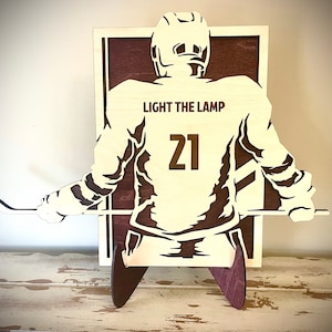 Personalized Custom Hockey Sign, Hockey Plaque with player name and number engraved-Player jersey back design