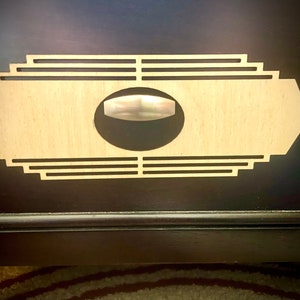 Boho Modern Frank Lloyd Wright-inspired Art Deco wood drawer knob or pull accent available in natural or 14 other finishes.  2 pieces. Set B