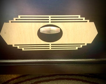 Boho Modern Art Deco wood drawer knob or pull accent Set of 2) Set B