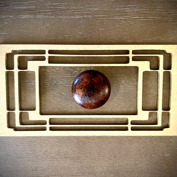 Boho Modern Frank Lloyd Wright-inspired Art Deco wood drawer knob or pull accent available in natural or 11 other finishes.  2 pieces. Set X