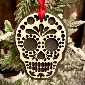 Sugar Skull Surfboard - Cedar Ornament Sugar Skull Surfboard - Cedar Ornament
