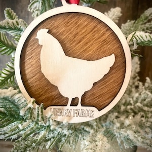 Personalisierte Laser geschnittene Weihnachtsverzierung aus Holz, Geschenkanhänger unfertig oder gebeizt erhältlich