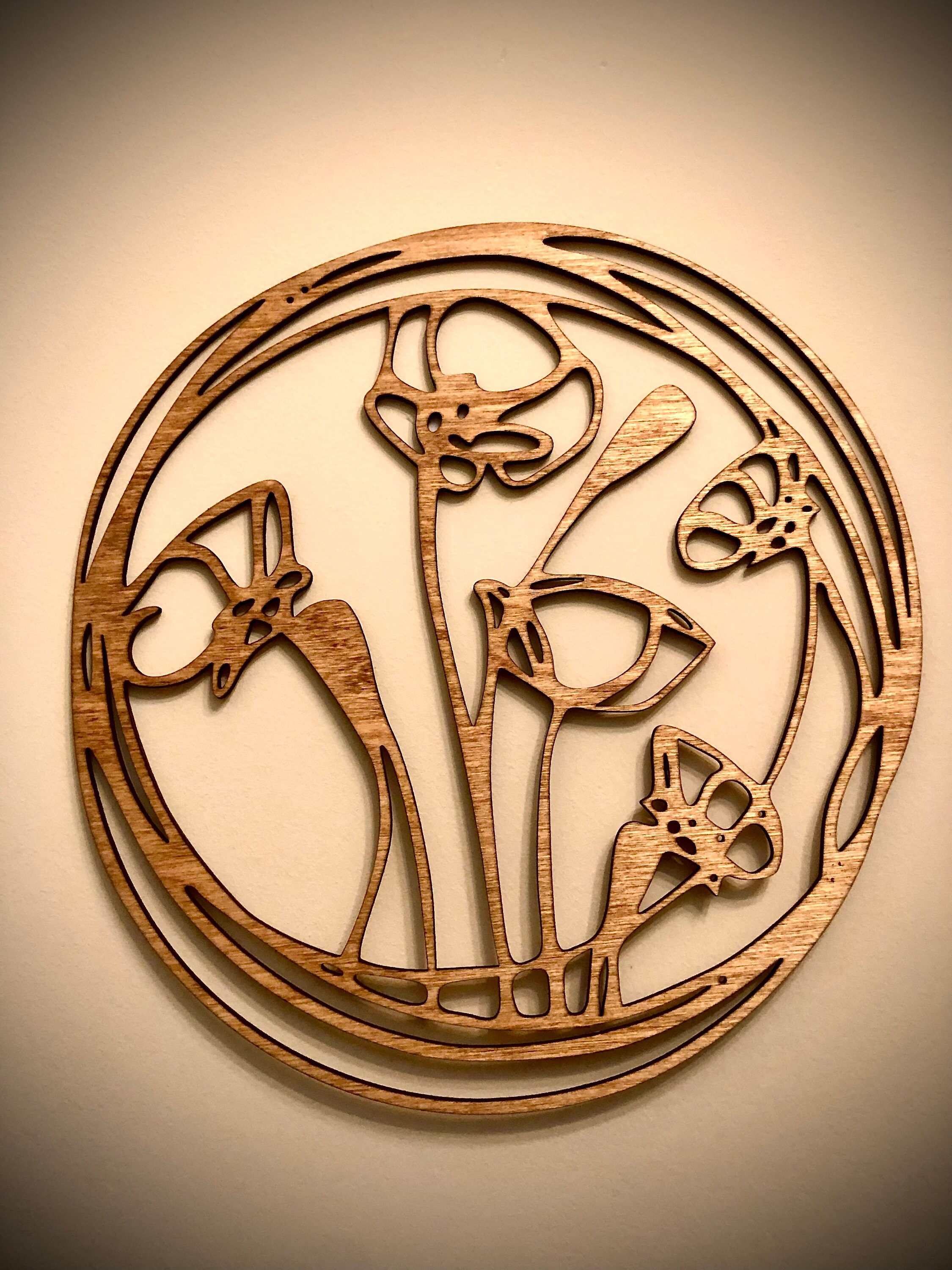 Boho Round Flower Wall Art 3 Panel Flowers in Choice of 12 Etsy