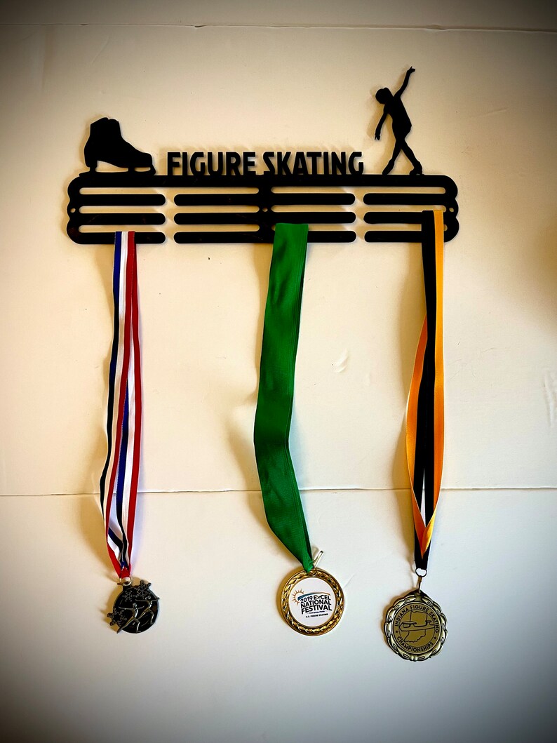 Wood Figure Skating Medal Holder / Display Available in 12 Finishes. - Etsy