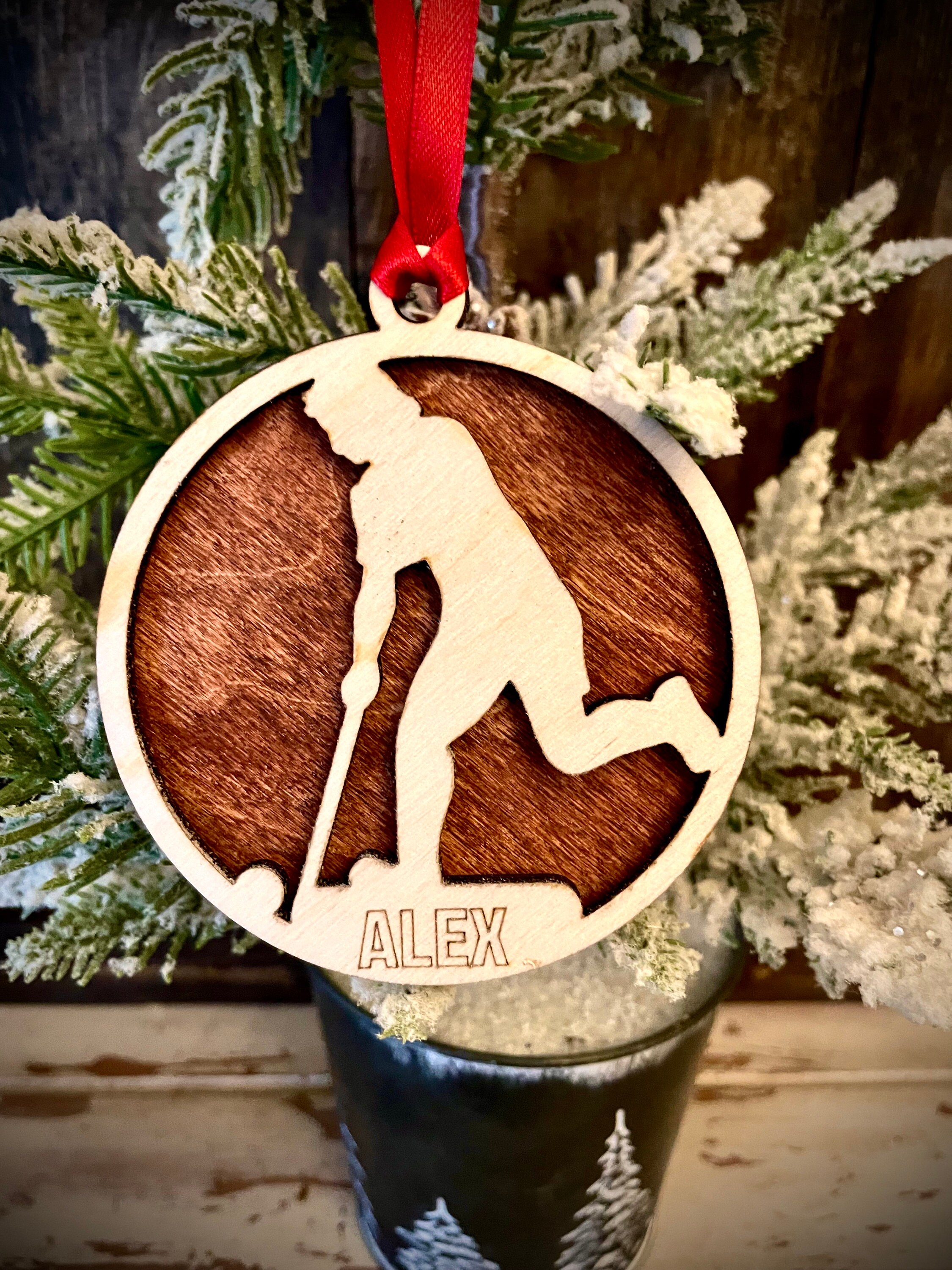 Sparkling Ice Hockey Player - Personalized Hockey Acrylic Ornament P198242