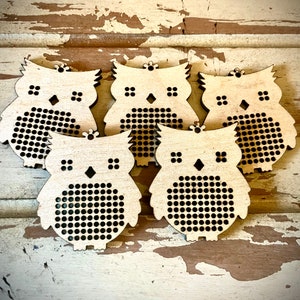 Cross Stitch mini wood owl blanks available in assorted quantities