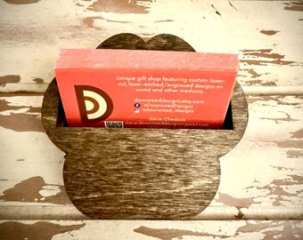 Dog Paw Business Card Holder in natural or 11 other finishes