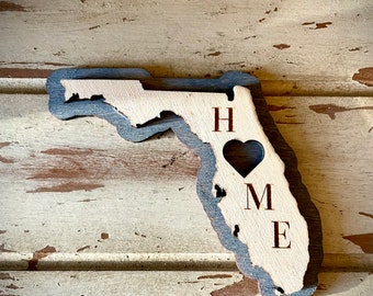 Florida HOME 2-layer wood state magnet
