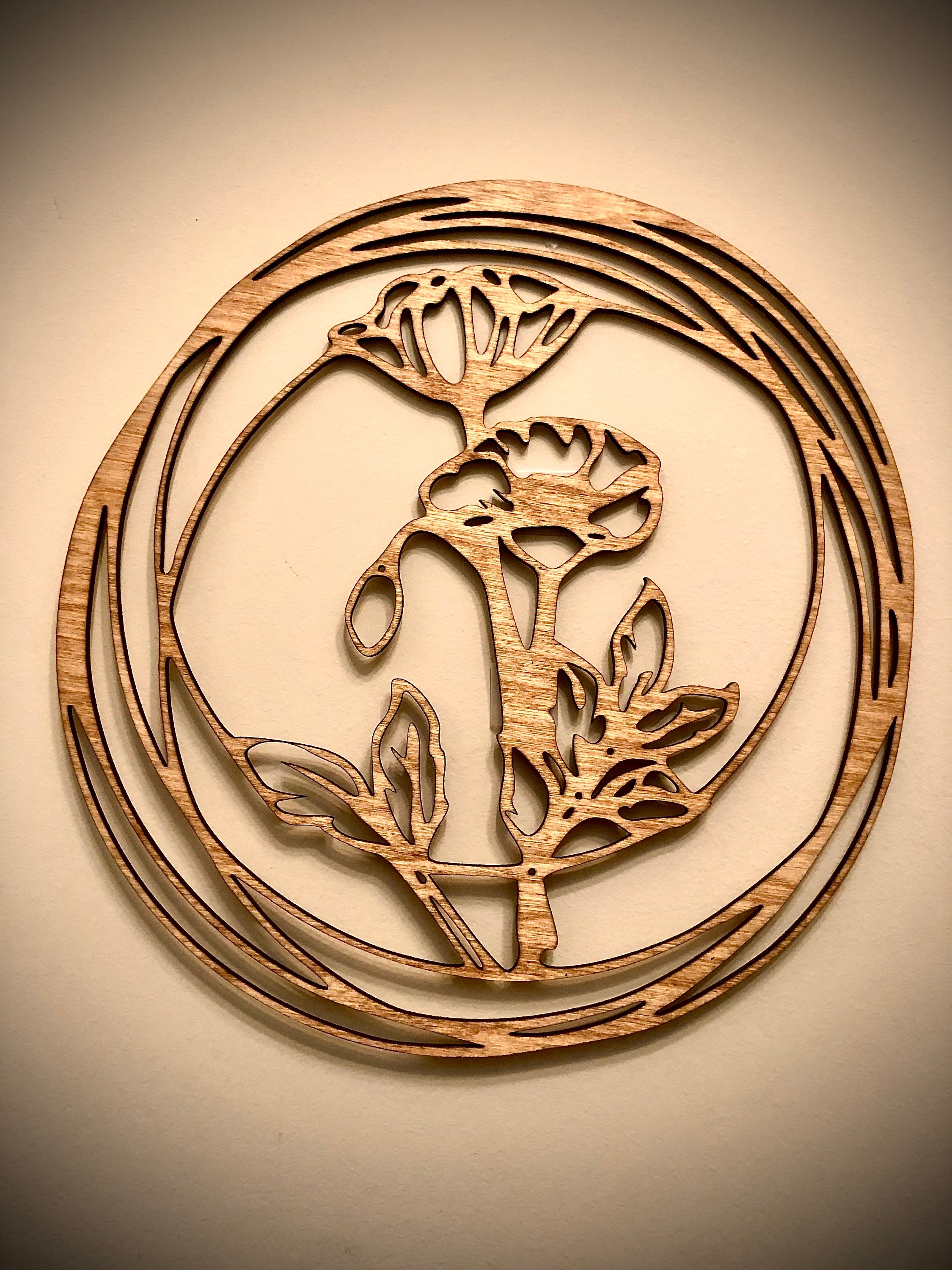 Boho Round Flower Wall Art 3 Panel Flowers in Choice of 12 Etsy