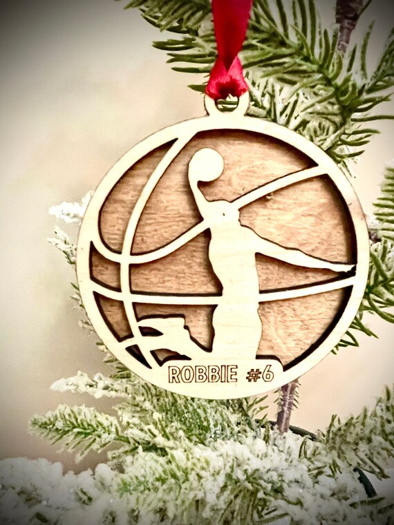Ornament - PERSONALIZED Basketball Raw Wood Ornament - PERSONALIZED Basketball Raw Wood