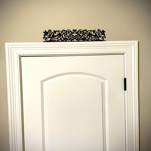 Floral window and door trim / molding accent / border decoration / header available in natural or 11 other finishes-Floral Style A image 2