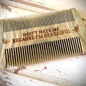 Father&#39;s Day gift Custom engraved wood beard comb.  Great gift for dad or husband.