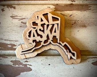 Magnes dwuwarstwowy z grafiką słowną Alaska