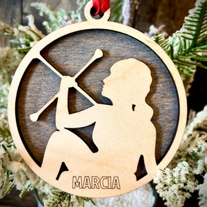 Baton Twirler Majorette 2-layer personalized laser cut wood Christmas ornament, gift tag available unfinished or stained version 2 of 9