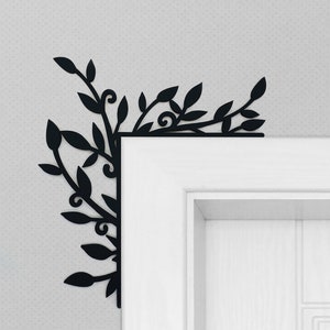 Floral window and door corner accent / trim corner decoration (set of 2) available in natural or 11 other finishes-Floral Set08