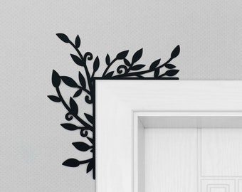Floral window and door corner accent / trim corner decoration (set of 2) available in natural or 11 other finishes-Floral Set08