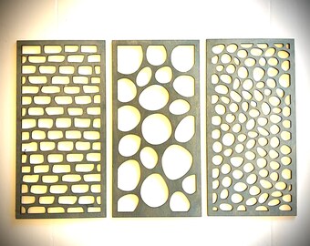 Boho Abstract Stones wall art, 3 panel available in multiple sizes and finishes Set B, decor wall art original