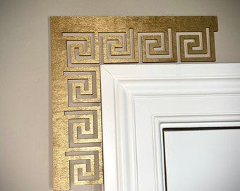 Décoration d'angle moyenne à motif clé grecque (lot de 2) - Style grec A