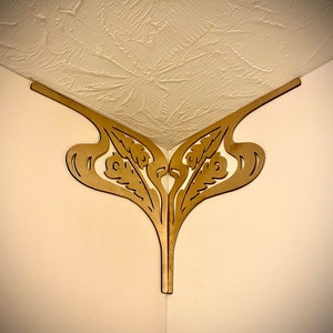 Art Nouveau decorative corner accent/trim decoration (set of 2) available in multiple sizes and finishes.  Style A