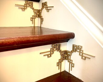 Akcenty schodowe w stylu art déco | ozdoby (zestaw 4 szt.) Styl art déco N