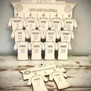 Volleyball Team Jersey Custom Engraved Wood Plaque or Ornament with 2-20 players