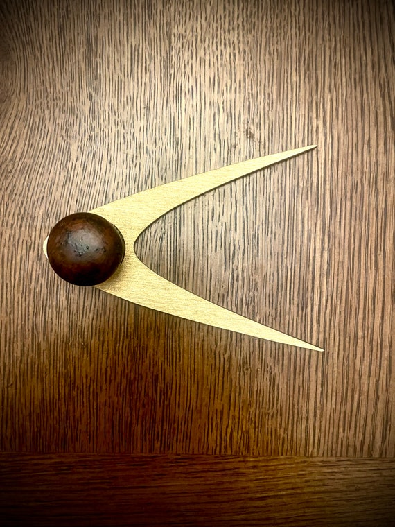 Boho Modern Mid Century Modern Atomic Boomerang Wood Drawer Knob