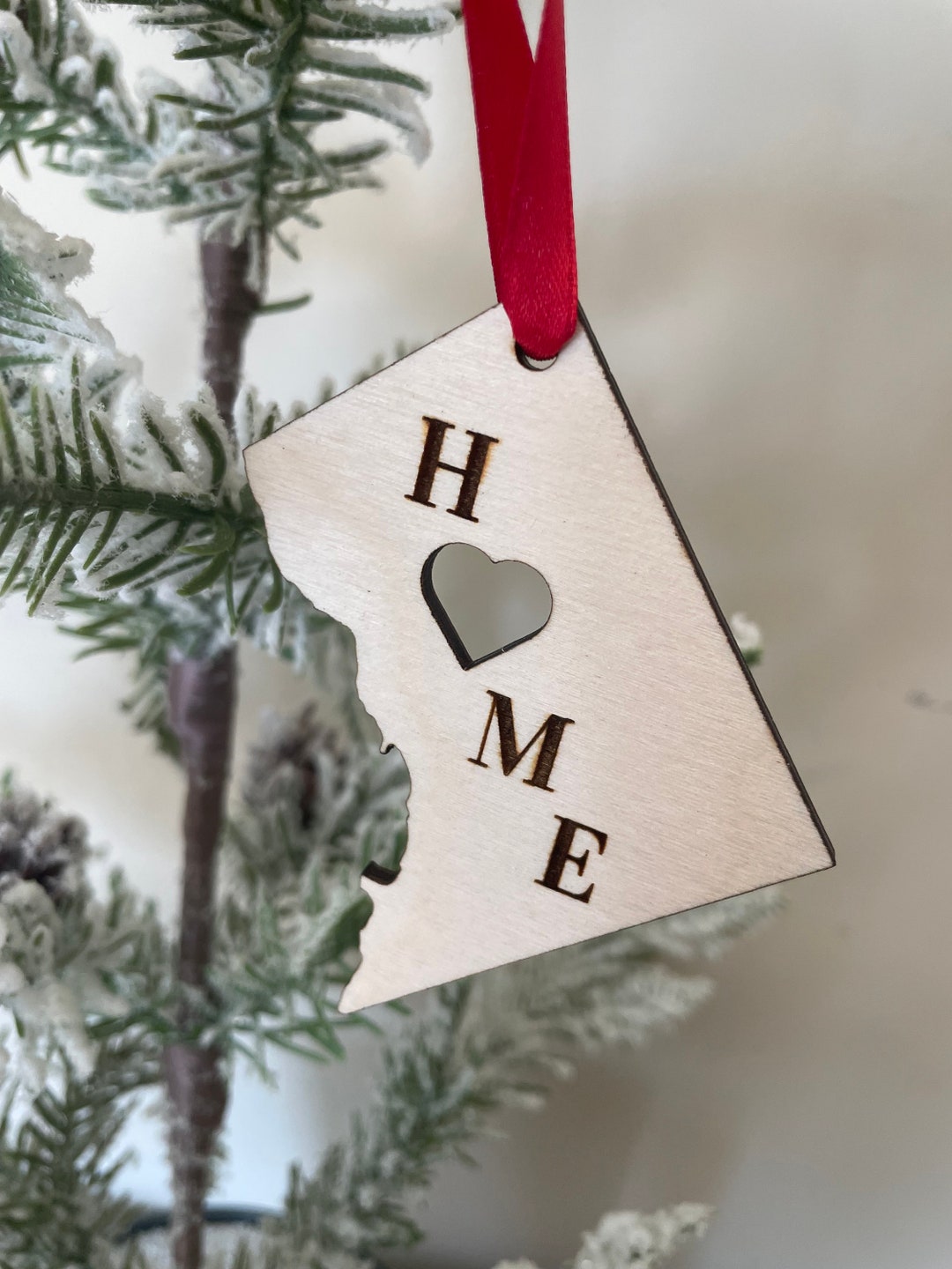Washington DC HOME Ornament Laser Cut Wood Ornament, Washington DC Gift ...