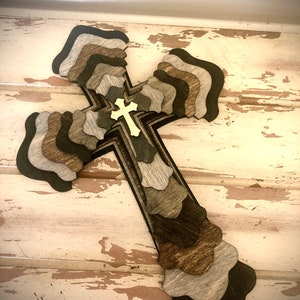 3 Wooden Crosses, Crosses of Calvary, Farmhouse Style 3 Crosses
