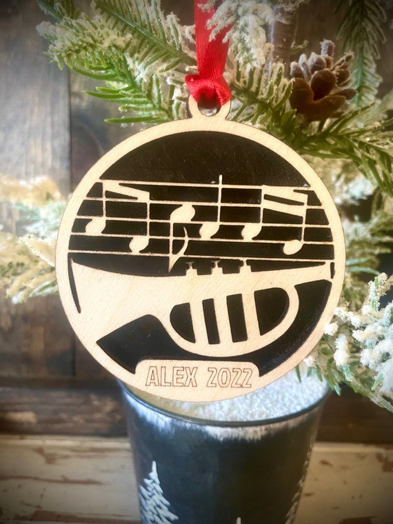 Ornament - Black - PERSONALIZED Trumpet Ornament - Black - PERSONALIZED Trumpet