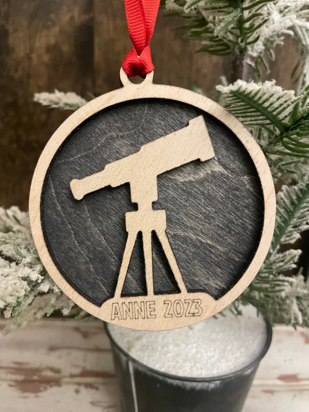 Telescope Astronomy Star Gazing 2layer Personalized Laser Cut Wood