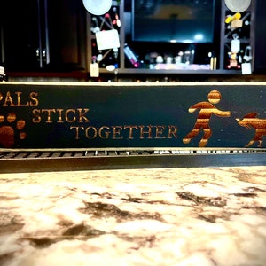 Dog Companion Block Style Sign  Pals stick together