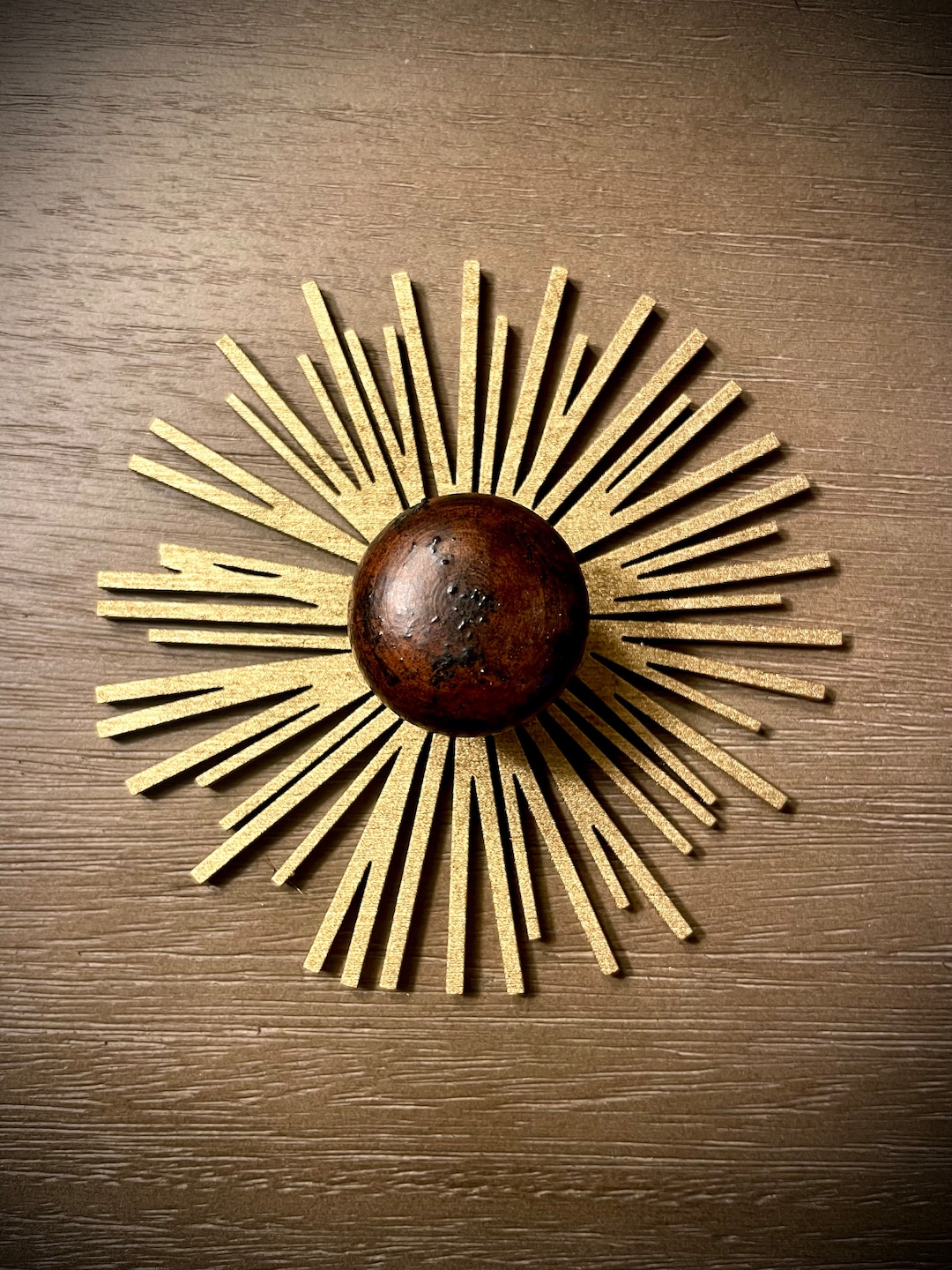 Boho Modern Abstract Art Deco Wood Drawer Knob or Pull Accent in ...