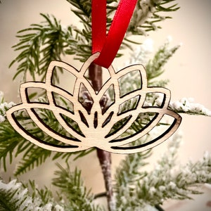 Lotus Flower Mandala wood ornament in natural or 11 other finishes