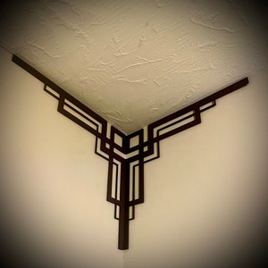 Décoration d&#39;angle intérieur / garniture d&#39;angle inspirée de Frank Lloyd Wright (lot de 2) disponible en plusieurs tailles et finitions-FLW ensemble C