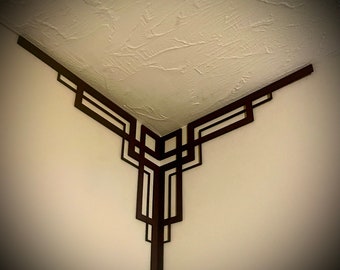 Frank Lloyd Wright-inspired inside corner accent / trim corner decoration (set of 2) available in multiple sizes and finishes-FLW set C