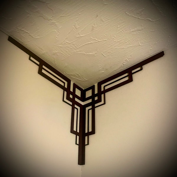 Von Frank lloyd Wright inspirierter Inneneckakzent / Eckendekoration (2er-Set), erhältlich in verschiedenen Größen und Ausführungen-FLW Set C