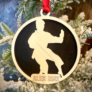 Martial Arts; Karate 2-layer personalized laser cut wood Christmas ornament, gift tag available unfinished or stained (version 5 of 16)