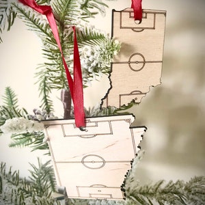 Soccer Ornament/Gift Tag - soccer state.  Great soccer gift or coach gift.