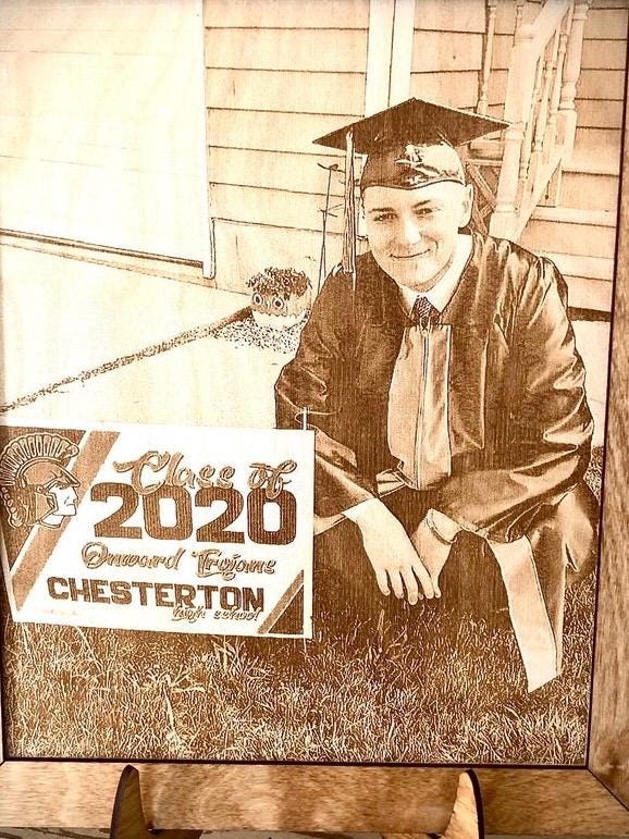 Graduation Photo Engraved on Wood With Frame and Easel 8x10 - Etsy