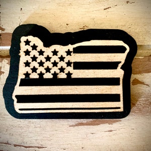 New York US Flagge 2-Schicht-State Outline Holz Magnet Laser-cut unbehandelt oder 11 anderen Finish zur Auswahl